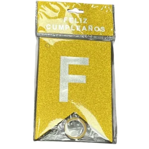 Bandera De Feliz Cumpleaños Dorado