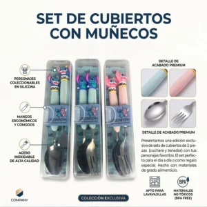 Set de cubiertos con muñecos