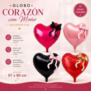 Globo corazón con moño