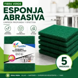 Esponja abrasiva fibra verde (trae 5)