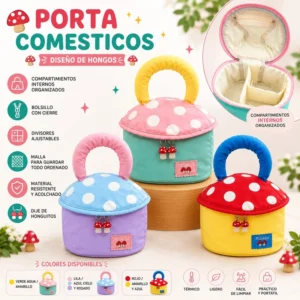 Porta cosméticos diseño de hongos