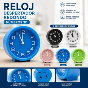 Reloj despertador números 3D