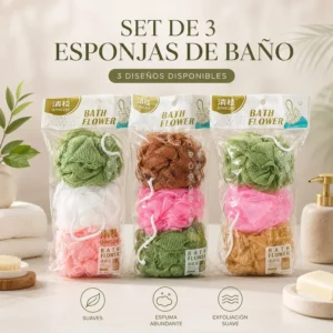 Set De 3 Esponjas De Baño