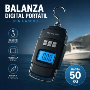 Balanza digital portátil con gancho