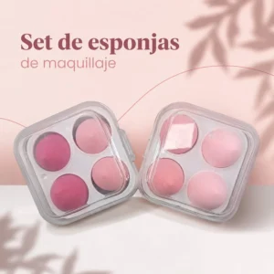Set de Esponjas de Maquillaje con Estuche 4 Unidades