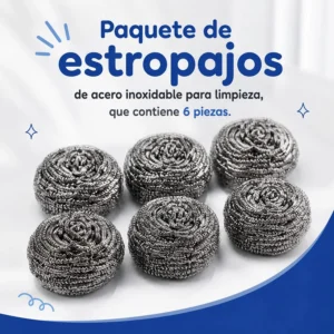 Estropajo de Acero Inoxidable x6