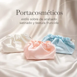 Portacosméticos Estilo Sobre Satinado Fruncido