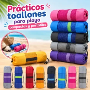 Toallón de Playa Compacto Portátil con Bolsa de Malla