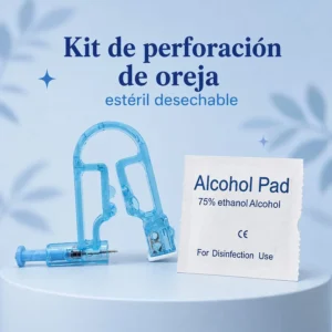Kit de Perforación de Oreja Estéril Desechable con Toallita de Alcohol