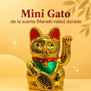 Mini Gato de la Suerte Maneki-Neko Dorado