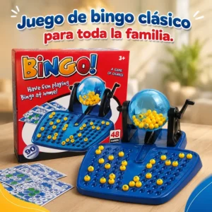 Juego de Bingo Clásico con Bolillero 90 Números 48 Cartones
