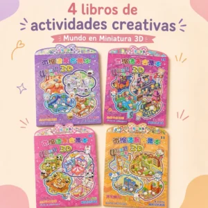 Set de 4 Libros de Actividades Creativas Mundo en Miniatura 3D