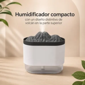 Humidificador Compacto con Diseño de Volcán y Depósito Transparente
