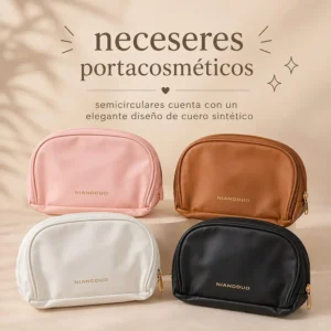 Neceser Portacosméticos Semicircular Cuero Sintético Niandduo