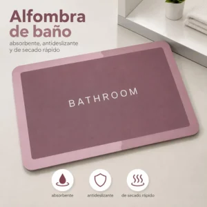 Alfombra de Baño Antideslizante Bordó