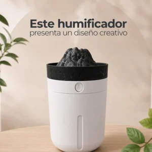 Humidificador con Diseño de Volcán y Base Blanca