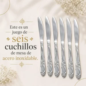 Juego de Seis Cuchillos de Mesa de Acero Inoxidable