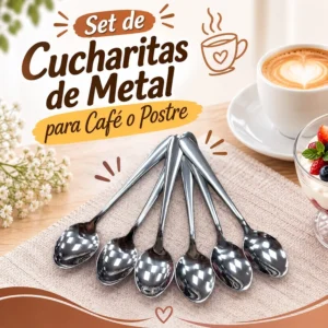 Set de Cucharitas de Metal para Café o Postre