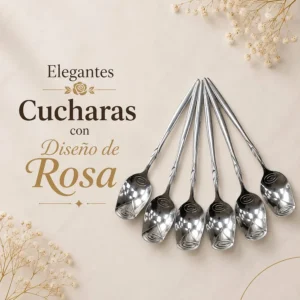 Elegantes Cucharas con Diseño de Rosa
