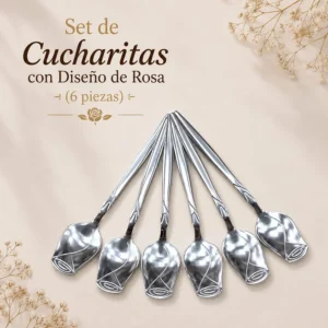 Set de Cucharitas con Diseño de Rosa (6 piezas)