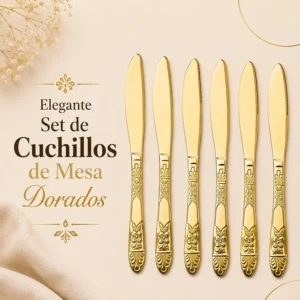 Set de Cuchillos de Mesa Dorados