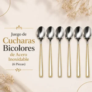 Juego de Cucharas Bicolores de Acero Inoxidable (6 piezas)