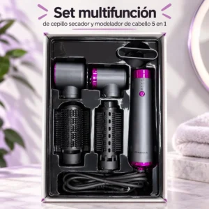 Set Multifunción Cepillo Secador y Modelador de Cabello 5 en 1 Gris Onica