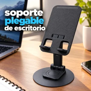 Soporte Plegable de Escritorio Base Redonda Giratoria