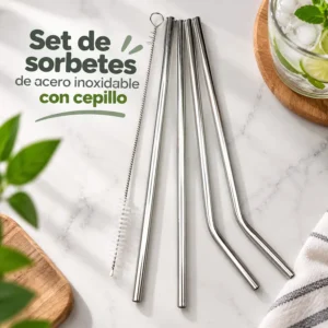Set de Sorbetes de Acero Inoxidable con Cepillo