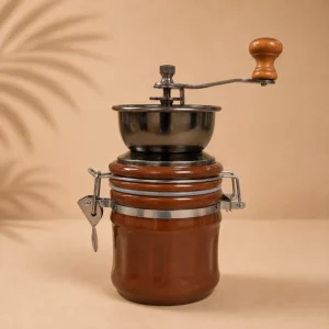 Molinillo de Café Manual con Frasco de Cerámica y Cierre Hermético