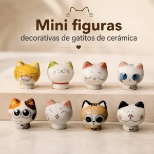Mini Figuras Decorativas de Gatitos de Cerámica