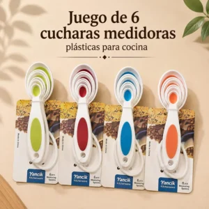 Juego de 6 Cucharas Medidoras Plásticas para Cocina