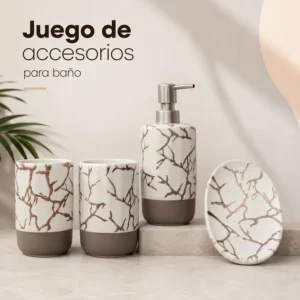 Juego de Accesorios para Baño Diseño Ramas Cerámico