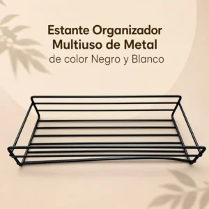 Estante Organizador Multiuso de Metal Negro Bandeja