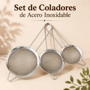 Set de Coladores de Acero Inoxidable