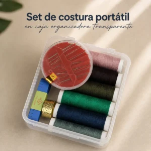 Set de Costura Portátil en Caja Organizadora Transparente