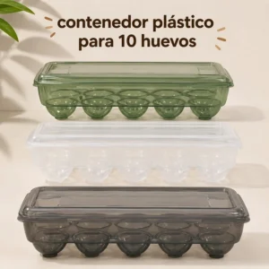 Contenedor Plástico con Tapa para 10 Huevos