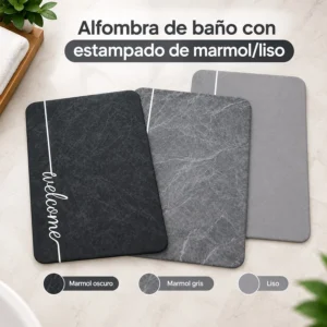 Alfombra de Baño con Estampado de Mármol o Liso