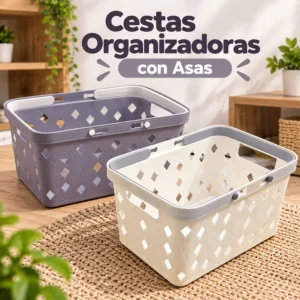 Cesta Organizadora con Asas Diseño Rombos