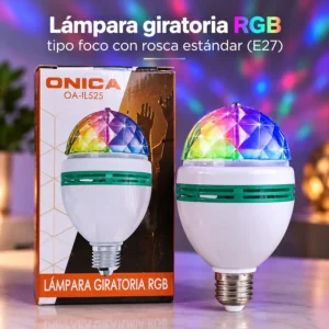 Lámpara Giratoria RGB Tipo Foco E27