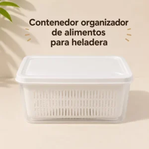 Contenedor Organizador de Alimentos con Colador para Heladera