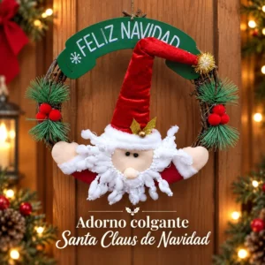 Adorno Colgante Santa Claus Feliz Navidad para Puerta