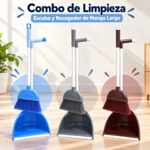 Combo de Limpieza Escoba y Recogedor de Mango Largo