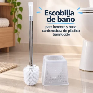 Escobilla de Baño con Base Contenedora Translúcida
