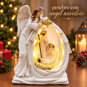 Pesebre con Ángel Navideño con Luces LED