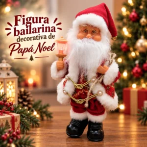 Figura Bailarina Decorativa de Papá Noel con Farol