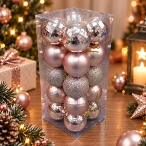 Set de Esferas Navideñas Rosa Disco