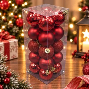 Set de Esferas Navideñas Rojas Disco