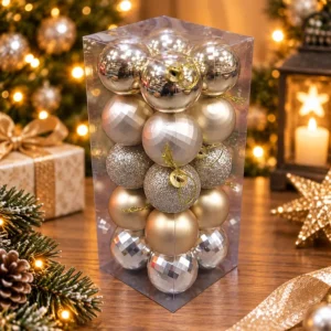 Set de Esferas Navideñas Doradas Disco