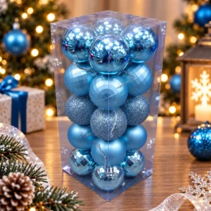 Set de Esferas Navideñas Celestes